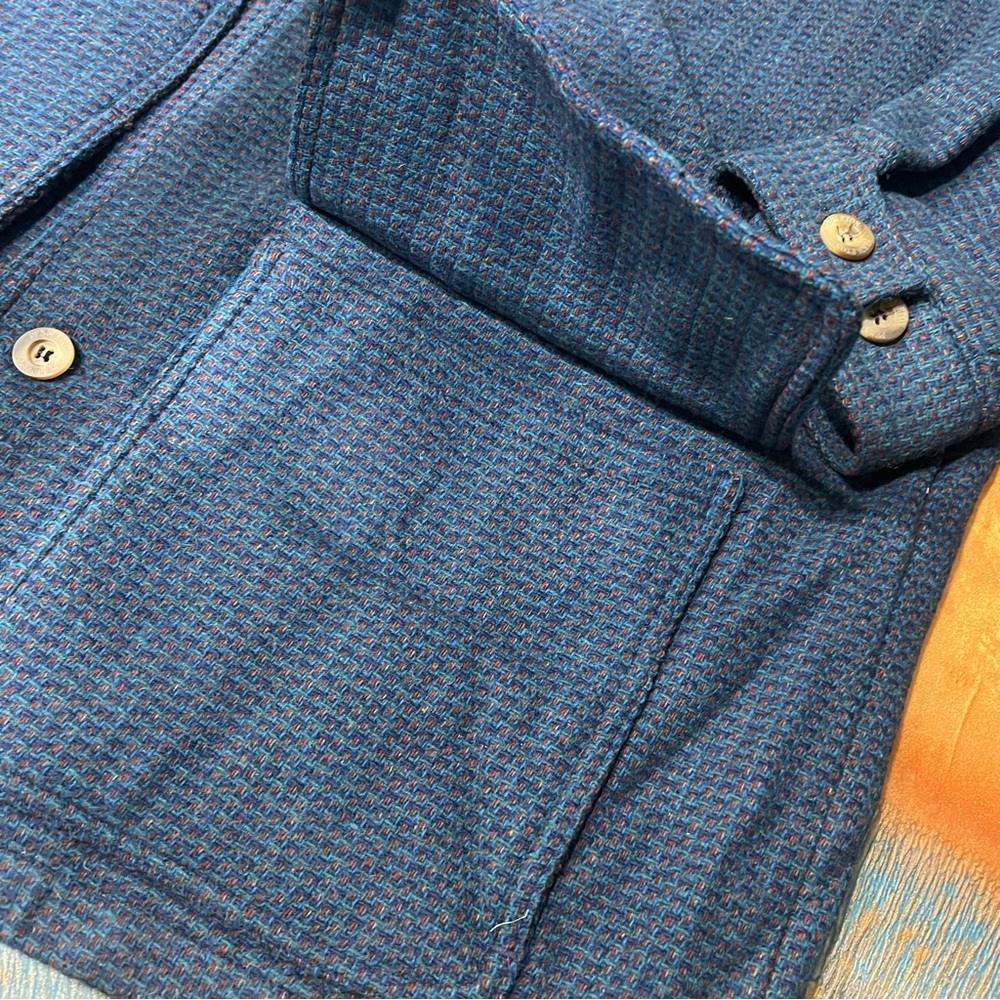 Vintage Pendleton wool tweed jacket blue Lined large USA NWOT 60s Rare Style - Picture 9 of 16
